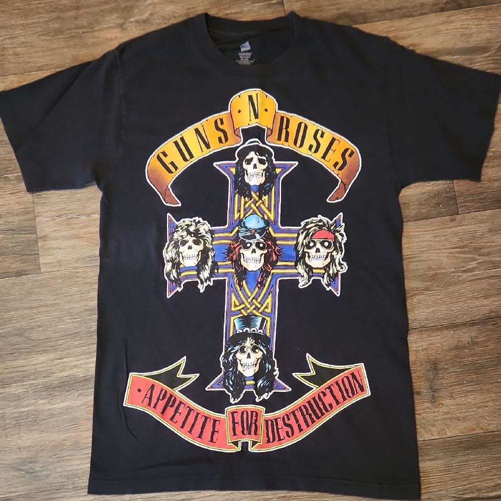 Guns N Roses Appetite For Destruction Short Sleeve Tee (Hanes Blank)- Size Small